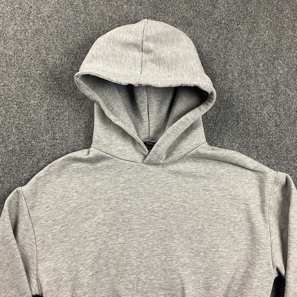 Zara Hoodie Womens Medium Gray Crop Pullover Casual Adults - Picture 2 of 10